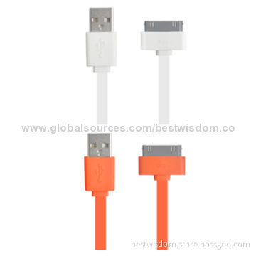 30-pin Connector Cable for Apple's iPhone, MFI-approved, with 1m Cable Length